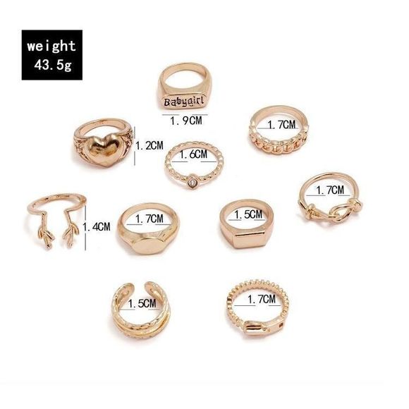 10 PCS Gold Knuckle Ring Set - Picture 5 of 5